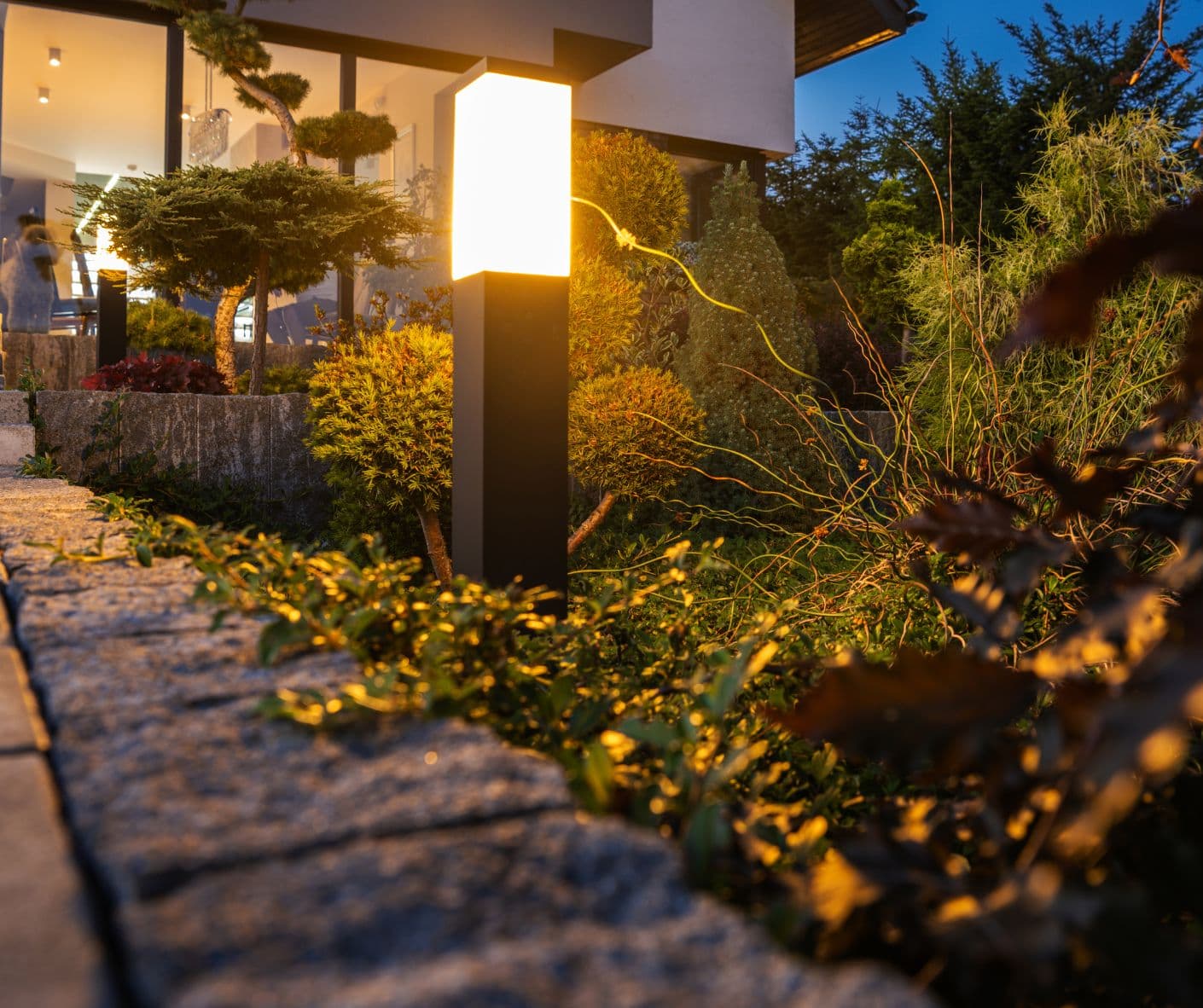Evening Garden Lighting - Paradise Valley Desert Landscaping